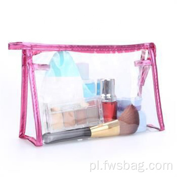 Clear kosmetyczna torebka z zamkiem błyskawicznym przenośne kosmetyki